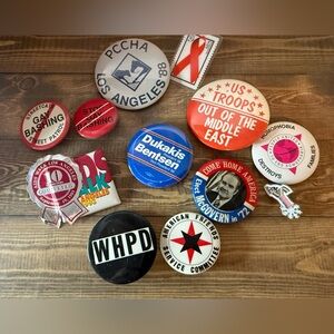 Assorted Gay Rights and Political Buttons 70s - 90s California Vintage